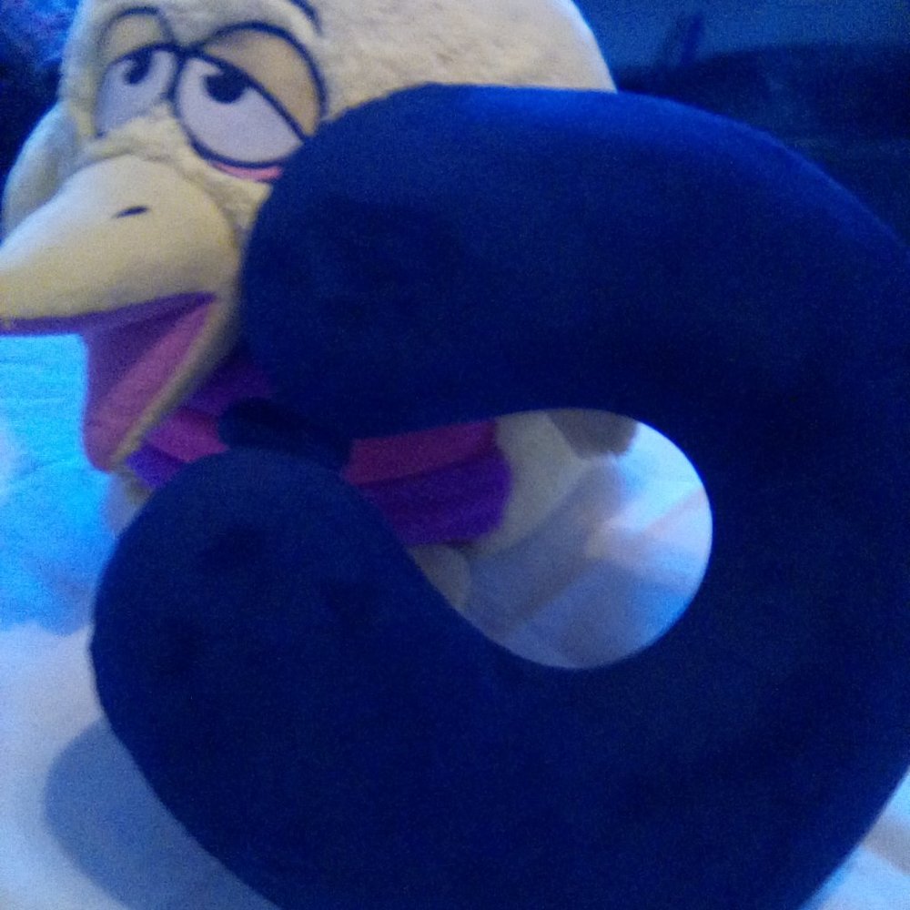 Blue  Soft Felt Neck Travel Pillow_3